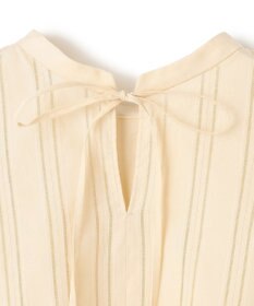 UNFILO ストライプレース 2WAY パフスリーブブラウス