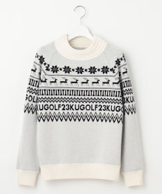 23区GOLF 【WOMEN】【ウォッシャブル】ノルディック柄裏付き ニット