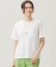 自由区 クロッシェポケット Tシャツ オフホワイト