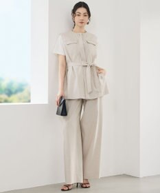 自由区 【SHIHOさん着用・セットアップ対応】リネンストレッチ ジレ