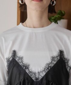 WEGO 【ANGIE VINTAGE】サテンレースドッキングレイヤードトップス
