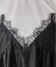 WEGO 【ANGIE VINTAGE】サテンレースドッキングレイヤードトップス