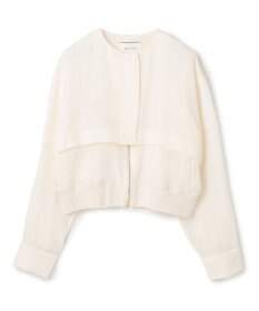 BEIGE， 【洗える】BERNARD / リネンノーカラーラップブルゾン