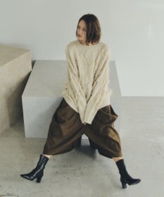 YECCA VECCA スター柄フリンジルーズニット