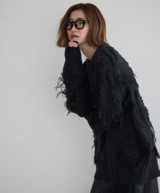 YECCA VECCA スター柄フリンジルーズニット