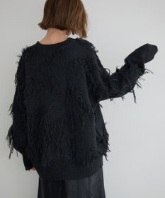 YECCA VECCA スター柄フリンジルーズニット