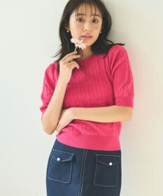 Feroux 【洗える】カラーケーブル ニット