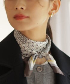 J.PRESS LADIES geometric スクエア スカーフ