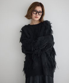 YECCA VECCA スター柄フリンジルーズニット