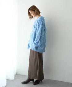 YECCA VECCA スター柄フリンジルーズニット