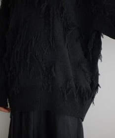 YECCA VECCA スター柄フリンジルーズニット