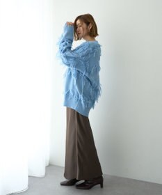 YECCA VECCA スター柄フリンジルーズニット