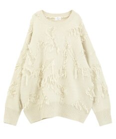 YECCA VECCA スター柄フリンジルーズニット