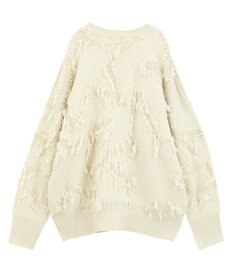 YECCA VECCA スター柄フリンジルーズニット