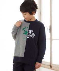 J.PRESS KIDS 【140-170cm】パッチワーク ブルプリント トレーナー