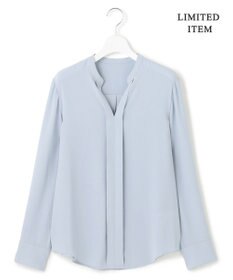 ICB L 【新色追加・WEB限定】BackSatinAmunzen キーネックブラウス