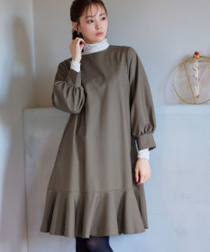 Tiaclasse L 裾フレアパフスリーブワンピース