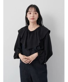earth music&ecology ラッフルカラーブラウス