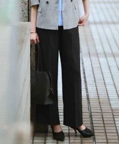 ICB L 【WEB限定カラーあり】FluidBackSatin ワイドパンツ ブラック