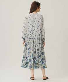 自由区 【洗える】オータムダリアプリント ワンピース