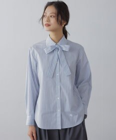 組曲 S 【加藤ローサさん着用】コットンタッチシャーティングボウタイ付き シャツ