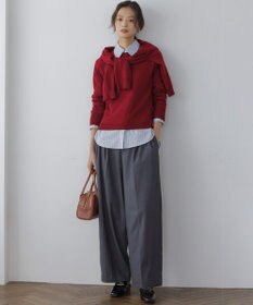 組曲 S 【加藤ローサさん着用】コットンタッチシャーティングボウタイ付き シャツ