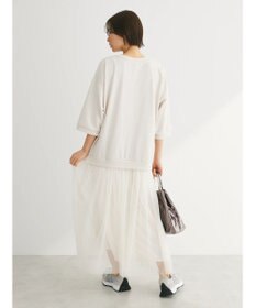 Green Parks ７分袖チュールドッキングロゴワンピース