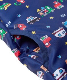 MIKI HOUSE HOT BISCUITS 【70-100cm】 裏ボアフリース 総柄ジャンプスーツ