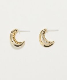 Phoebe 〈アレルギー対応〉ブリリアントダブルフープセラミックピアス　ゴールド