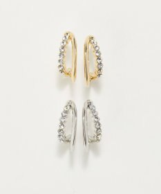 Phoebe 〈アレルギー対応〉ブリリアントダブルフープセラミックピアス　ゴールド