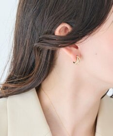 Phoebe 〈アレルギー対応〉ブリリアントダブルフープセラミックピアス　ゴールド