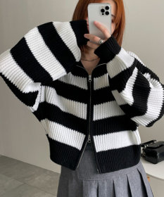 WEGO ダブルジップショートニットブルゾン