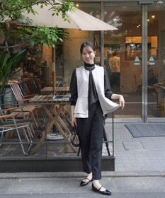 Feroux 【洗える】スタンドネックブラウス