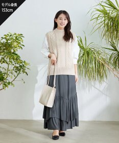 Tiaclasse 【洗える】ギャザーフリルティアードスカート