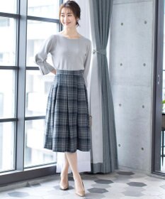 Tiaclasse 大人上品なウール調タックフレアスカート