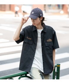 WEGO 【ユニセックス着用ITEM】刺繍ロゴツイルワークシャツ