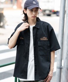 WEGO 【ユニセックス着用ITEM】刺繍ロゴツイルワークシャツ