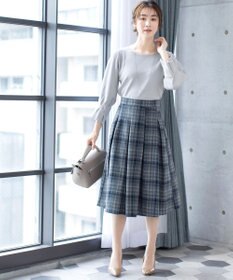 Tiaclasse 大人上品なウール調タックフレアスカート