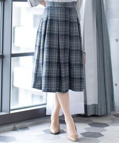 Tiaclasse 大人上品なウール調タックフレアスカート