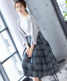 Tiaclasse 大人上品なウール調タックフレアスカート