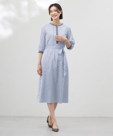 J.PRESS LADIES S 【洗える】ジオメトリックプリント ワンピース