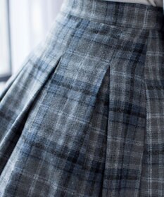 Tiaclasse 大人上品なウール調タックフレアスカート