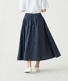 caqu gather skirt ゆったりシルエットデニムスカート
