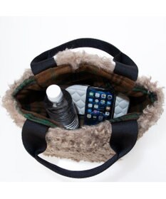 UNBILLION カシュカシュ cachecache / フェイクファー×チェック柄リバーシブルトート