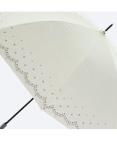 MOONBAT 晴雨兼用日傘 長傘 スカラ刺繍柄プリント／遮光 遮熱 UV