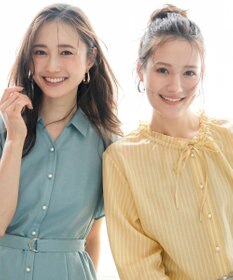 ANY SIS 【2WAY】スムージーポリエステル フリルネック ブラウス
