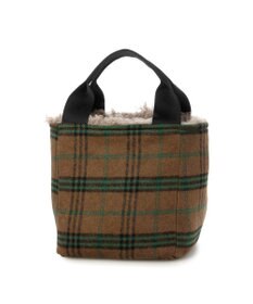 UNBILLION カシュカシュ cachecache / フェイクファー×チェック柄リバーシブルトート