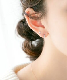 Phoebe 【K10】ストーンバーピアス(片耳)　ローズゴールド