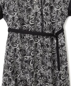 23区 L 【一部店舗限定/速乾性/洗える】モノトーンプリント ワンピース