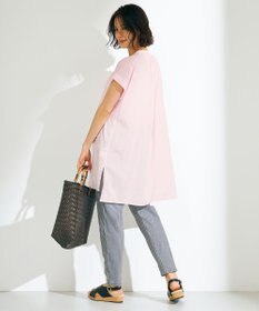 ANY 【洗える】シャーリングチュニック ブラウス